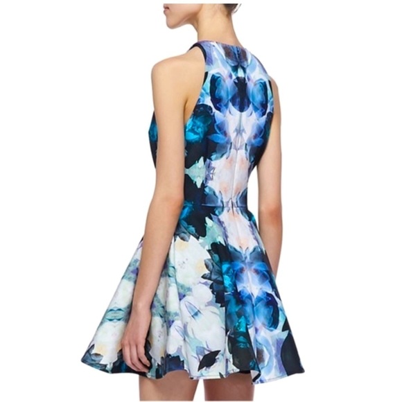 Keepsake the Label Echo Geo Floral A line mini dress sleeveless blue white sz XS - Picture 4 of 15